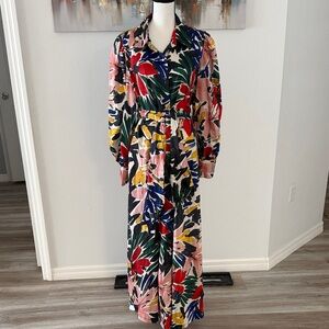 Multicolor long sleeve maxi dress extra large